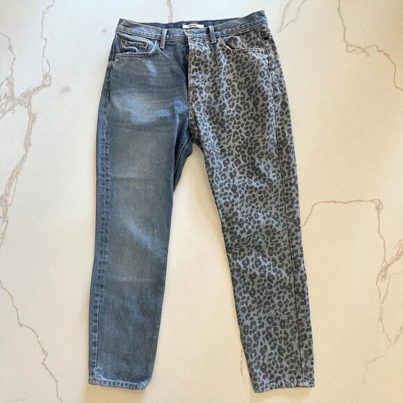 GRLFRIEND Animal Print Straight Leg Jeans Size 29 - Picture 1 of 9